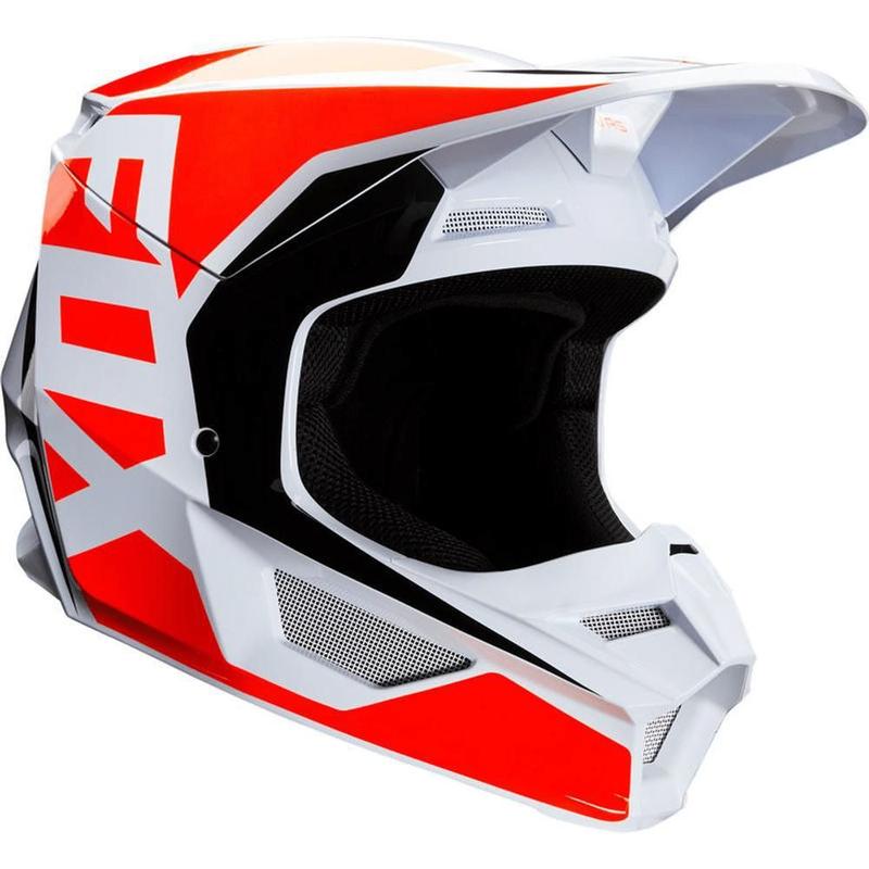 Capacete Motocross Fox Mx V1 Prix Laranja Branco Tam 58 - Fox